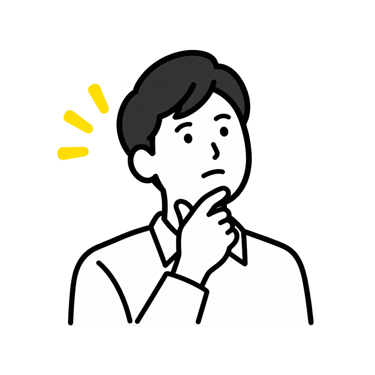 考え込む男性のアイコン