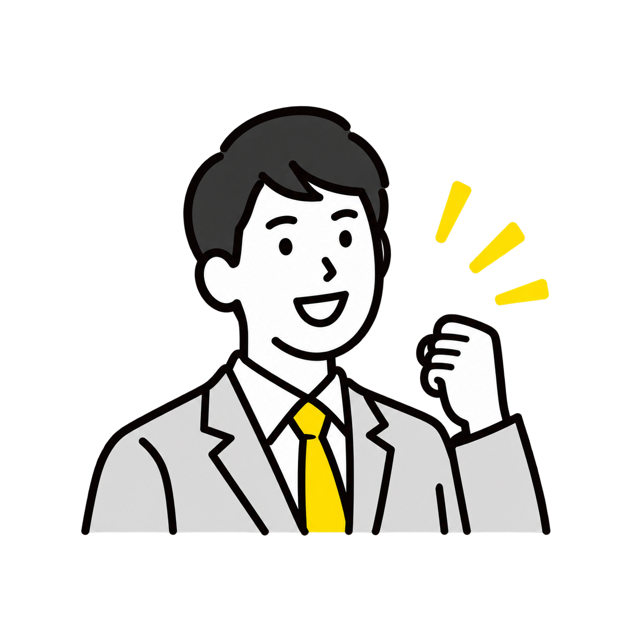 ガッツポーズをするビジネスマンのアイコン